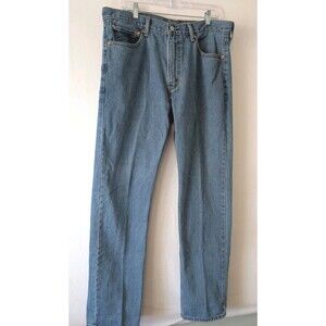 Levis Jeans Mens 36x34 Blue 505 Regular Fit Straight Leg Medium Wash Denim Pants